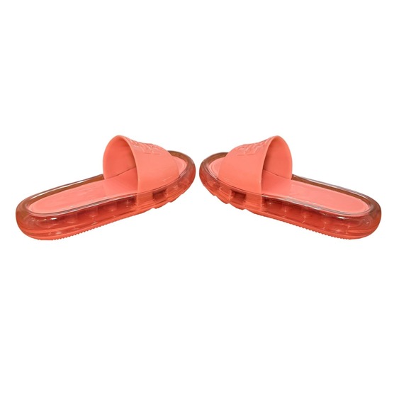 Tory Burch Jelly Slides Sandals Pink Logo Platform Pool Beach Summer 4B - Picture 7 of 12